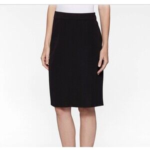 Missook knee length skirt pointe knit black stretch SZ SM